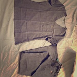 Figs Women Gray Scrub top and bottom set.